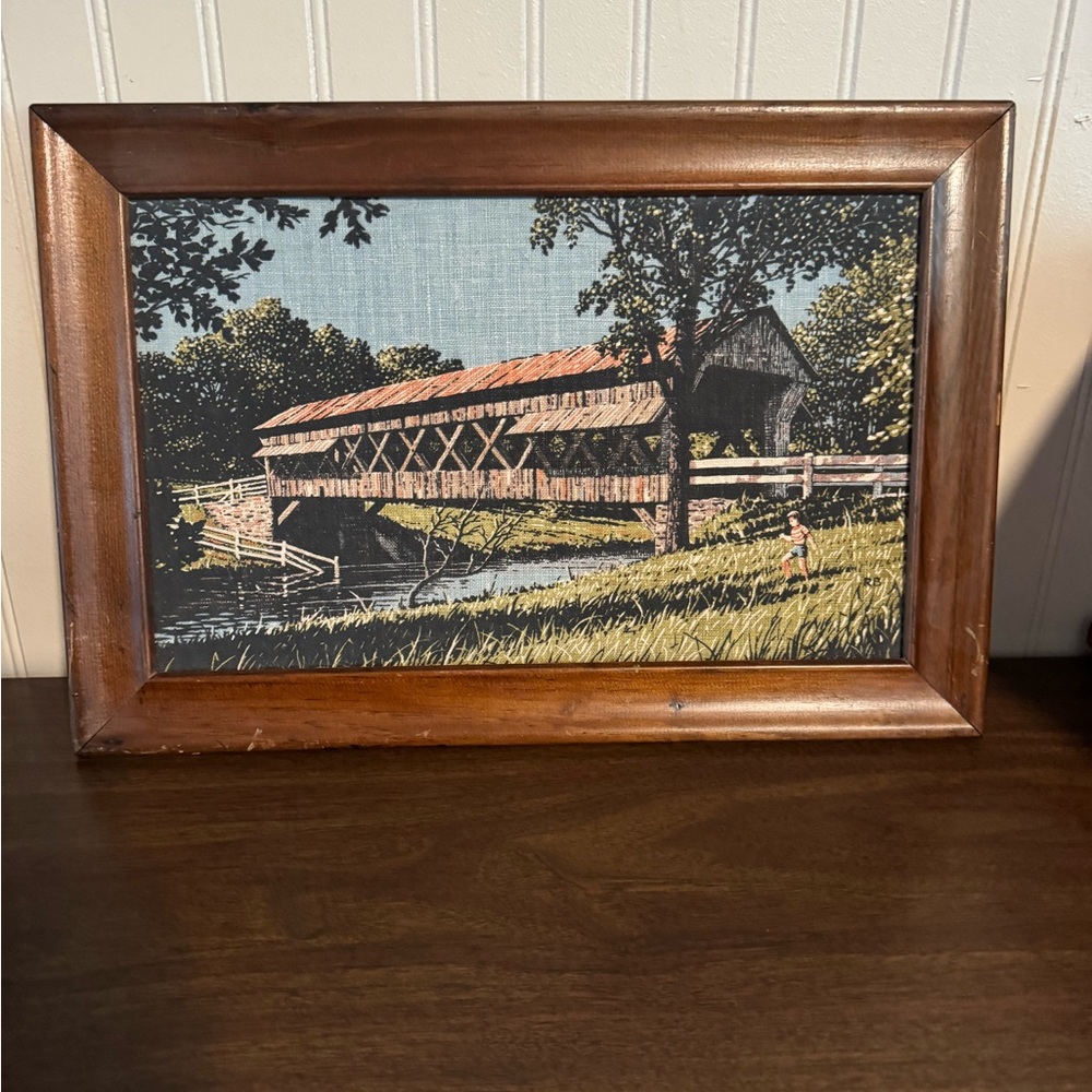 Framed Covered Bridge Artwork